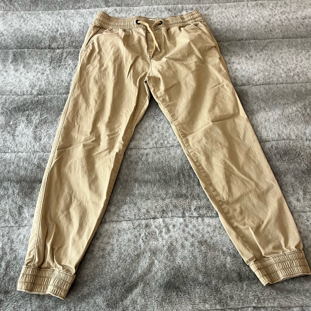 Hollister Men's Khaki Drawstring Joggers